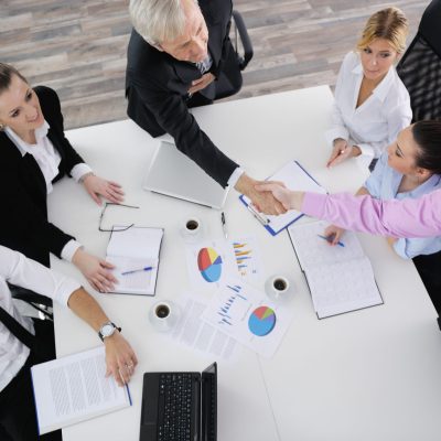 business people  team  at a meeting in a light and modern office environment.